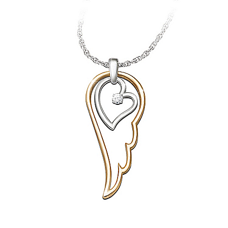 Daughter Diamond Pendant Necklace: Wings Of An Angel