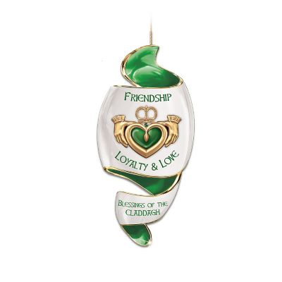 Heirloom Porcelain Irish Blessing Ornament: Blessings Of The Claddagh