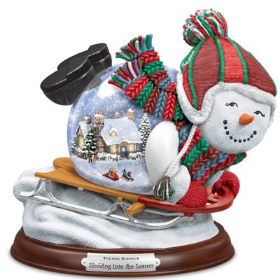 Snowglobe: Thomas Kinkade Sledding Into The Season Snowglobe