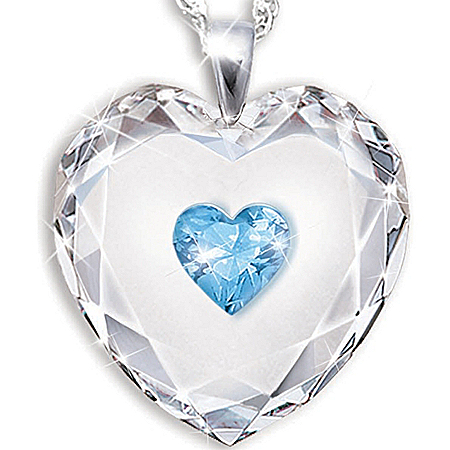 Crystal Heart Pendant Necklace For Daughter: Always In My Heart