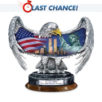 Patriotic Eagle Figurine: Commemorating September 11, 2001