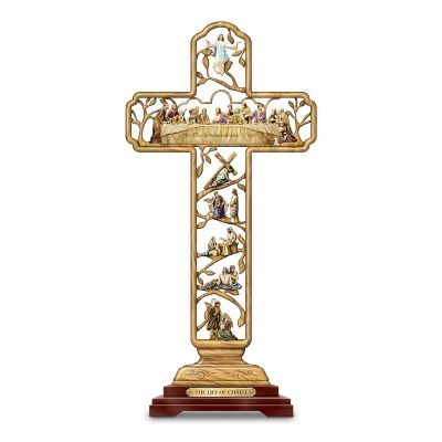 Religious Cross Sculpture: Life Of Christ