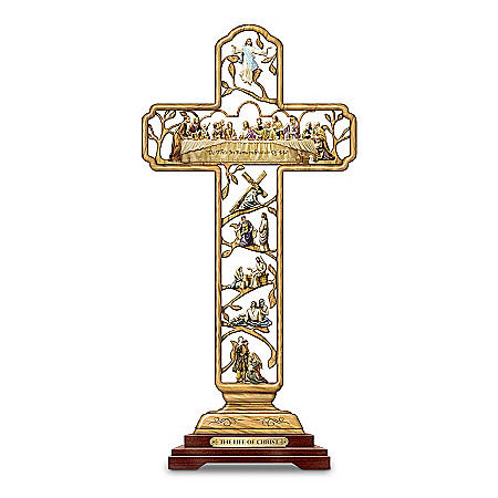 Religious Cross Sculpture: Life Of Christ