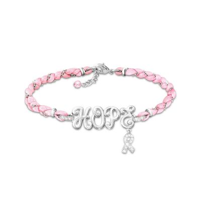 Breast Cancer Awareness Swarovski Crystal Bracelet: Everlasting Hope