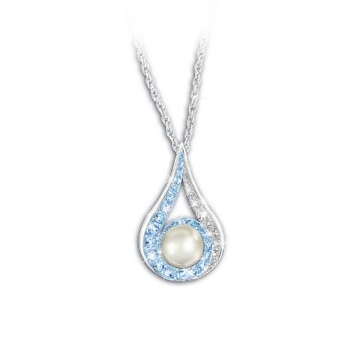 Crystal And Pearl Pendant Necklace: Always With You