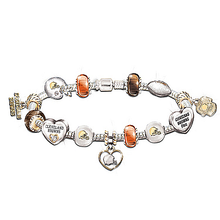 Cleveland Browns #1 Fan Charm Bracelet: Go Browns!