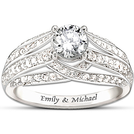 Personalized White Topaz Women's Ring: Always Loving You