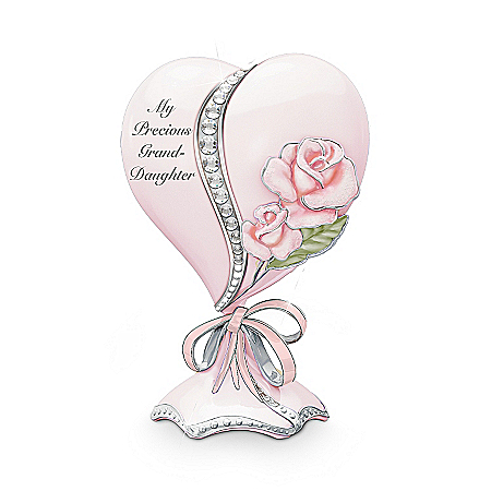 My Precious Granddaughter Heart-Shaped Porcelain Music Box