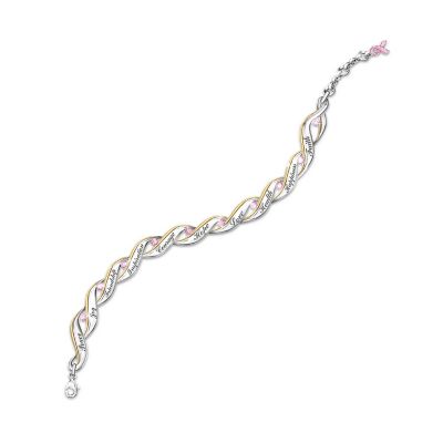 Breast Cancer Support Crystal Bracelet: Ribbons Of Hope