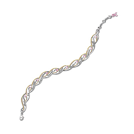 Breast Cancer Support Crystal Bracelet: Ribbons Of Hope