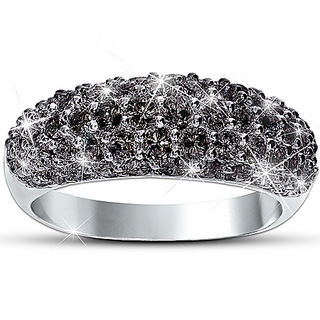 Simulated Black Diamond Ring: Decadence