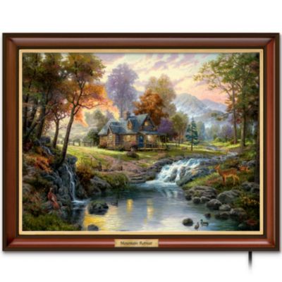 Thomas Kinkade Canvas Print Wall Decor: Mountain Retreat