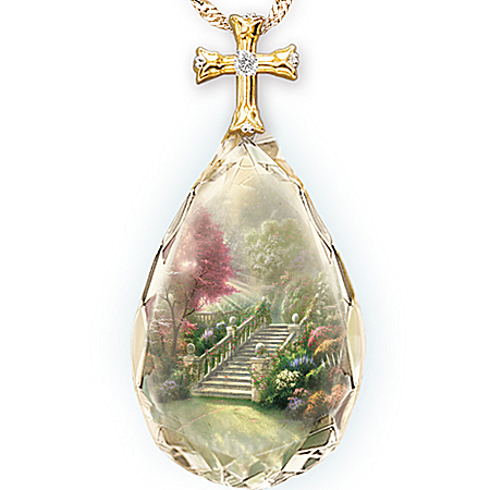 Thomas Kinkade Stairway To Heaven Pendant Necklace