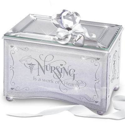 Nurses Personalized Mirrored Music Box: Reflections Of Tender Loving Care