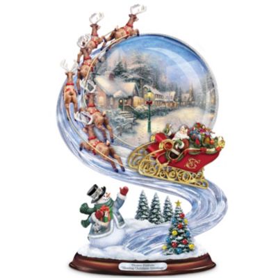 Sculpture: Thomas Kinkade Sharing Christmas Greetings Sculpture