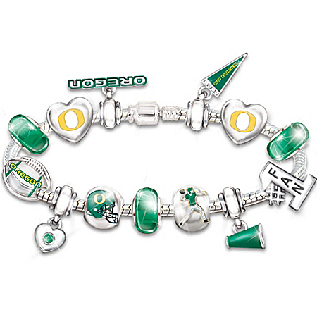 Oregon Ducks #1 Fan Charm Bracelet: Go Ducks!