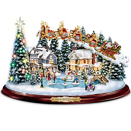 Thomas Kinkade And To All A Good Night Christmas Sculpture