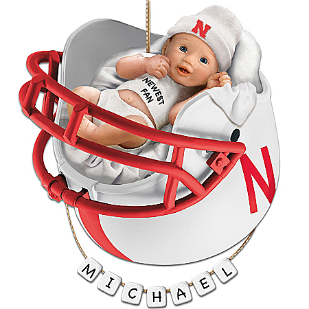 Nebraska Cornhuskers Personalized Baby's First Ornament