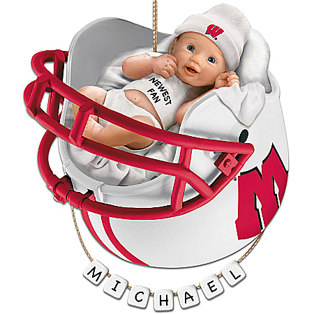 Wisconsin Badgers Personalized Baby's First Ornament