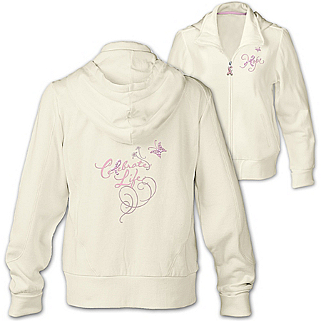 Breast Cancer Support Women's Hoodie: Celebrate Life