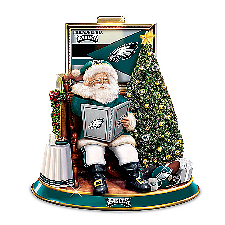 NFL Philadelphia Eagles Illuminated Talking Santa Tabletop Centerpiece