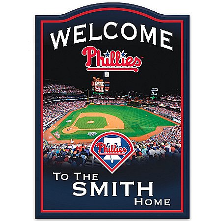 MLB Philadelphia Phillies Personalized Welcome Sign Wall Decor