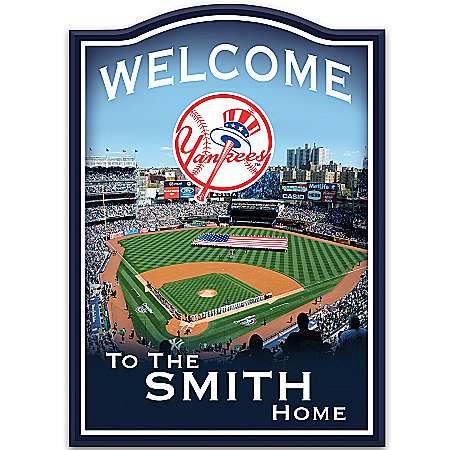 MLB New York Yankees Personalized Welcome Sign Wall Decor