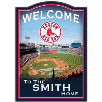 MLB Boston Red Sox Personalized Welcome Sign Wall Decor