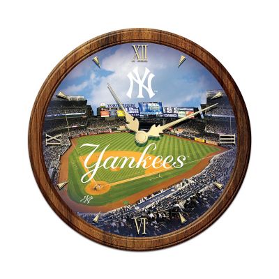 MLB Transitioning Stained Glass Wall Clock: New York Yankees