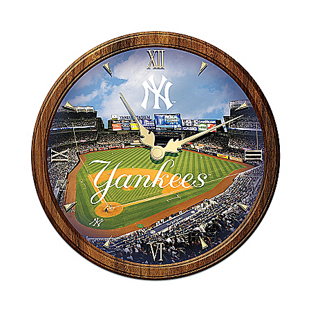 MLB Transitioning Stained Glass Wall Clock: New York Yankees