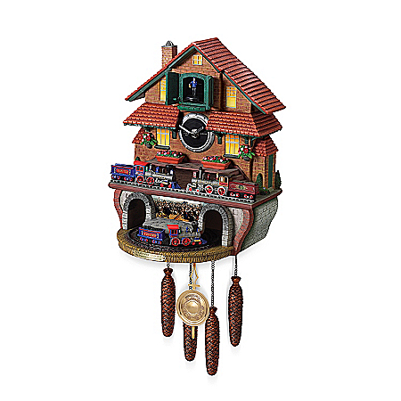 Train Cuckoo Clock: Golden Spike