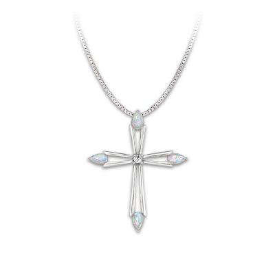 Opal And Diamond Cross Pendant Necklace: Faith's Inspiration