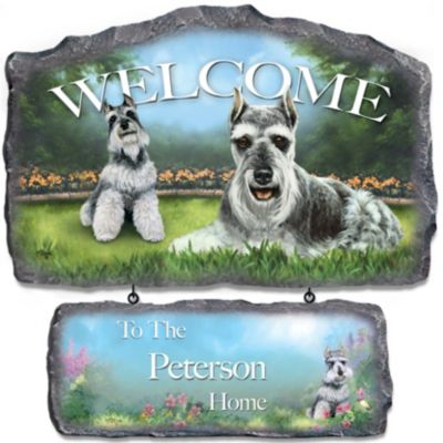 Lovable Schnauzers Personalized Welcome Sign Wall Decor