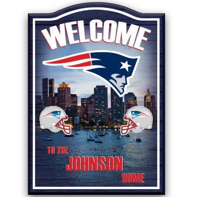 New England Patriots Personalized Welcome Sign Wall Decor