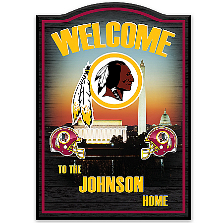 Wall Decor: Washington Redskins Personalized Welcome Sign Wall Decor