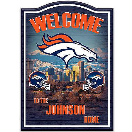 Wall Decor: Denver Broncos Personalized Welcome Sign Wall Decor