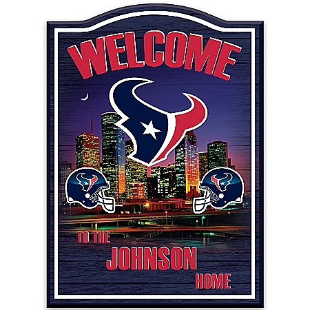 Houston Texans Wooden Personalized Welcome Sign