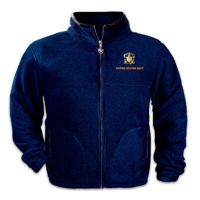 Navy Fleece Men's Jacket: Salute The Navy