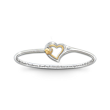 Engraved Bangle Bracelet: Heart Of Teaching