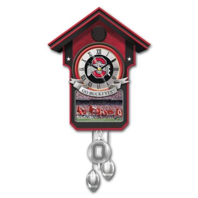 Limited Edition Handcrafted Ohio State University Cuckoo Clock