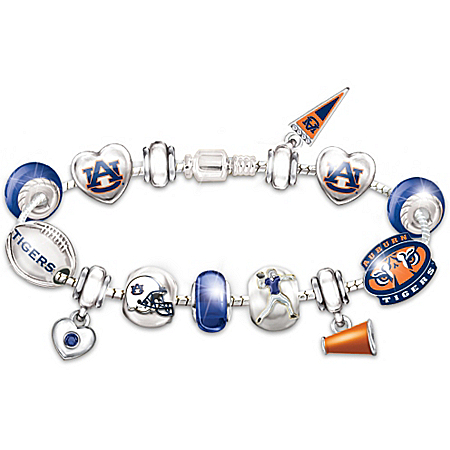 Auburn Tigers Fan Charm Bracelet: Go Tigers! #1 Fan