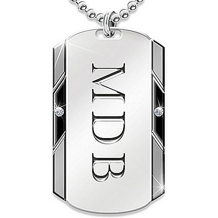 Personalized Dog Tag Pendant Necklace: For My Grandson