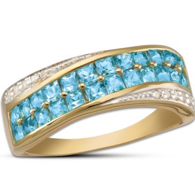 Blue Topaz And Diamond Ring: Brilliant Embrace