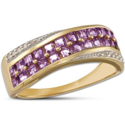 Women's Amethyst And Diamond Ring: Brilliant Embrace