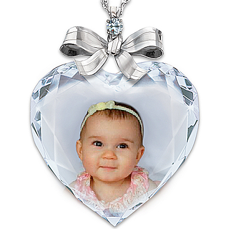 Personalized Photo Precious Jewel Diamond Pendant Necklace