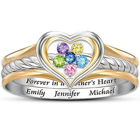 Personalized Stacking Ring: A Mother's Loving Heart