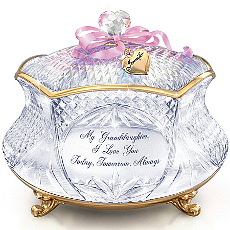 Granddaughter, I Love You Today Tomorrow And Always Personalized Music Box