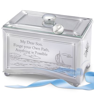 Personalized Mirrored Music Box: Reflections Of A Son's Shining Future