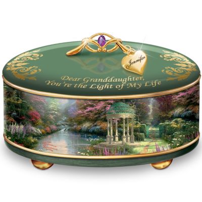 Thomas Kinkade Granddaughter, You're The Light Of My Life Personalized Music Box