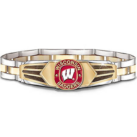 Wisconsin Badgers Stainless Steel Men's Bracelet
